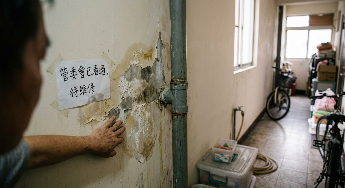 迎風面外牆滲水管委會不修怎麼辦？高雄大樓漏水自保與修繕法